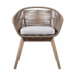 Tutti Frutti Indoor Dining Chair in Light Eucalyptus Wood with Latte Rope