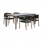 Fineline and Doris Indoor 5 Piece Dining Set in Light Eucalyptus Wood