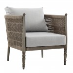 Safari 4 Piece Outdoor Aluminum and Rope Seating Set with Grey Cushions