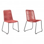 Shasta Metal and Rope Stackable Dining Chair (Set of 2)