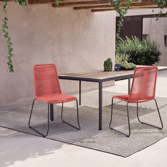 Shasta Metal and Rope Stackable Dining Chair (Set of 2)