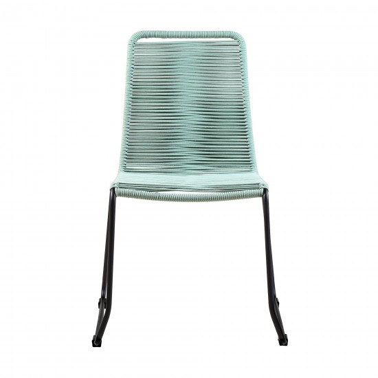 Shasta Metal and Rope Stackable Dining Chair in Wasabi - Set of 2