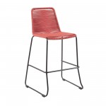 Shasta 26" Metal and Rope Stackable Barstool in Brick Red