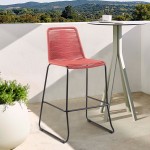 Shasta 30" Metal and Rope Stackable Barstool in Brick Red