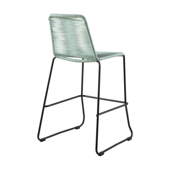 Shasta 26" Metal and Rope Stackable Barstool in Wasabi