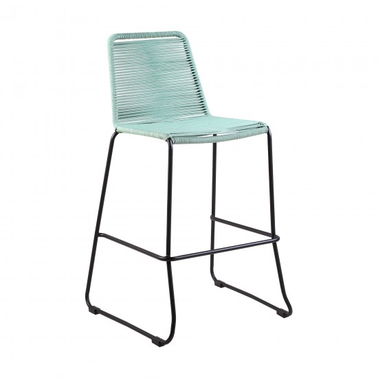 Shasta 30" Metal and Rope Stackable Barstool in Wasabi