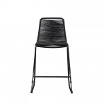 Shasta 30" Outdoor Metal and Black Rope Stackable Barstool