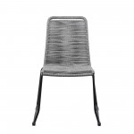 Shasta Outdoor Metal and Grey Rope Stackable Dining Chair - Set of 2