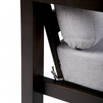 Paradise Outdoor Dark Eucalyptus Wood Lounge Chair with Grey Cushions