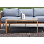 Sienna Outdoor Coffee Table with Teak Finish and Stone Top