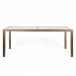 Sienna Eucalyptus Dining Table with Teak Finish and Grey Super Stone Top