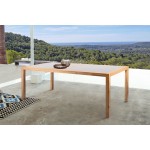 Sienna Eucalyptus Dining Table with Teak Finish and Grey Super Stone Top