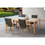 Sienna and Madsen 5 Piece Outdoor Eucalyptus Dining Set with Teak Finish