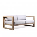 Paradise 4 Piece Light Eucalyptus Wood Sofa Seating Set with Grey Cushions