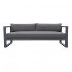 Aelani Outdoor 4 piece Set in Dark Grey Finish and Charcoal Cushions
