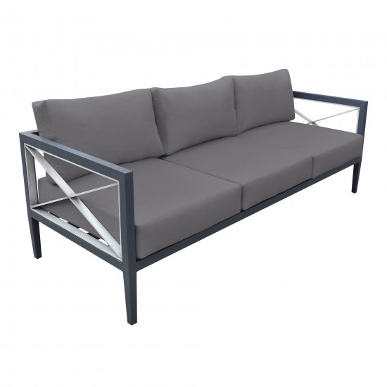 Sonoma Outdoor 4 piece Set in Dark Grey Finish and Charcoal Cushions