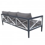 Sonoma Outdoor 4 piece Set in Dark Grey Finish and Charcoal Cushions