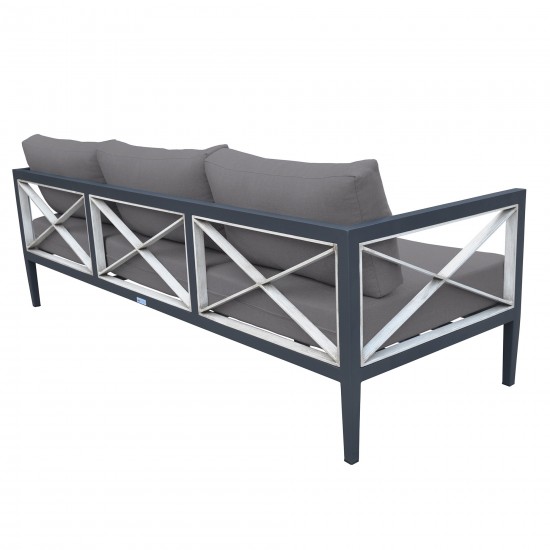 Sonoma Outdoor 4 piece Set in Dark Grey Finish and Charcoal Cushions