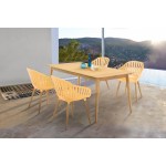 Nassau 5 piece Dining Set in Natural Wood Finish Table