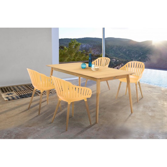 Nassau 5 piece Dining Set in Natural Wood Finish Table