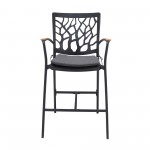 Portals Patio Aluminum Barstool in Black