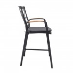 Portals Patio Aluminum Barstool in Black