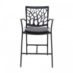 Portals 5 Piece Patio Aluminum Bar Set in Black Finish