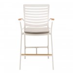 Portals Patio Aluminum Barstool in Light Matte Sand