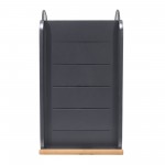 Portals Outdoor Accent Cart in Black Finish and Natural Teak Wood Accent