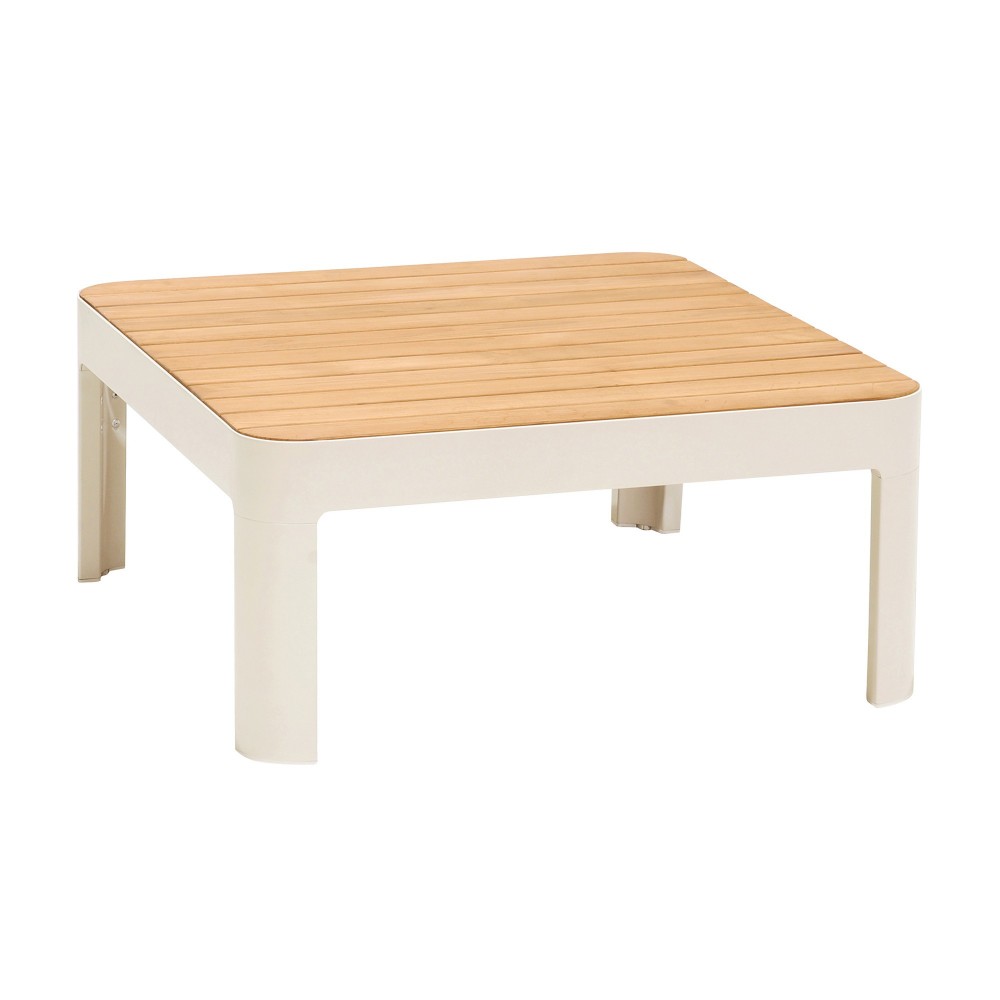 Portals Square Coffee Table in Light Matte Sand Finish