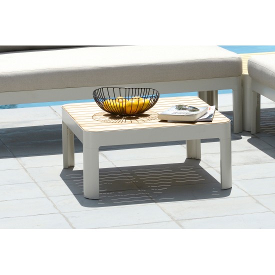 Portals Square Coffee Table in Light Matte Sand Finish