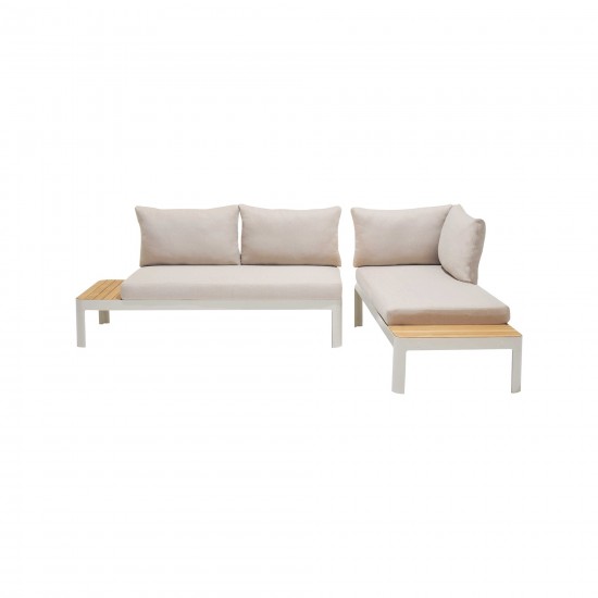Portals 2 Piece Sofa Set in Light Matte Sand Finish with BeigeCushions