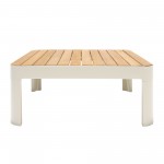 Portals Outdoor 4 Piece Sofa set in Matte Sand Finish with Natural Teak Wood