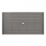 Solana Rectangular Aluminum Dining Table in Cosmos Grey Finish with Wood Top