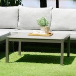 Solana Outdoor Square Coffee Table in Cosmos Grey Finish with Wood Top