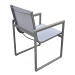 Bistro Patio Dining Chair in Grey Powder Coated Finish - Set of 2
