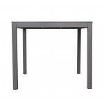 Bistro Patio Dining Table in Grey Powder Coated Finish with Grey Wood Top