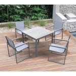 Bistro Dining Set Grey Powder Coated Finish (Table with 4 chairs)