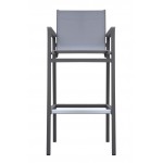 Marina Patio Barstool in Grey Powder Coated Finish