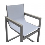 Marina Patio Barstool in Grey Powder Coated Finish