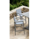 Marina Patio Barstool in Grey Powder Coated Finish