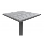 Marina Grey Patio Bar Table in Grey Powder Coated Finish and Grey Wood Top