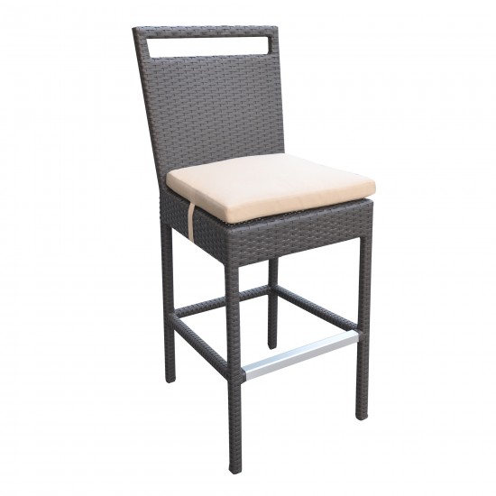 Tropez Outdoor Patio Wicker Bar Set (Table with 4 barstools)