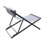 Wave Patio Deck Chair in Grey Powder Coated Finish with Grey Sling Textilene