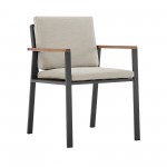 Nofi Patio Dining Chair in Charcoal Finish - Set of 2