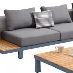 Polo 4 piece Sectional Set with Dark Gray Cushions and Modern Accent Pillows