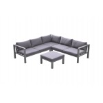 Cliff Patio Aluminum Sectional in Grey Powder Coated Finish