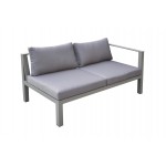 Cliff Patio Aluminum Sectional in Grey Powder Coated Finish