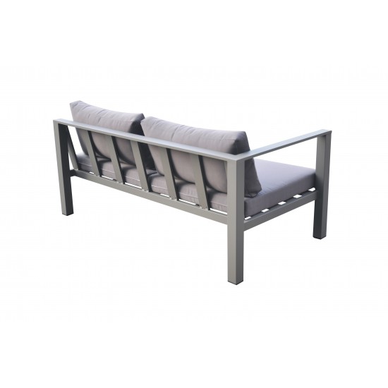 Cliff Patio Aluminum Sectional in Grey Powder Coated Finish