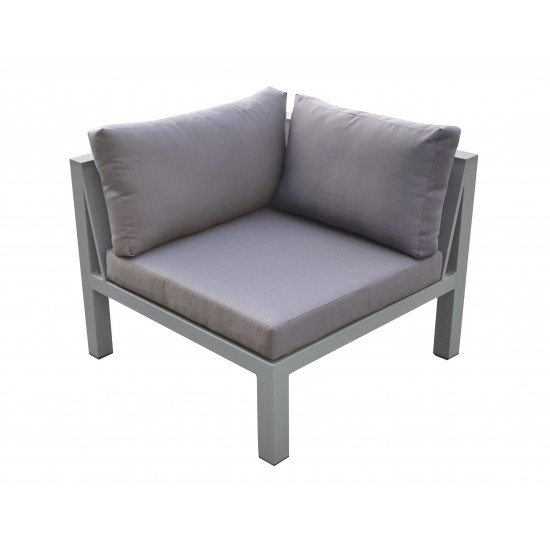 Cliff Patio Aluminum Sectional in Grey Powder Coated Finish